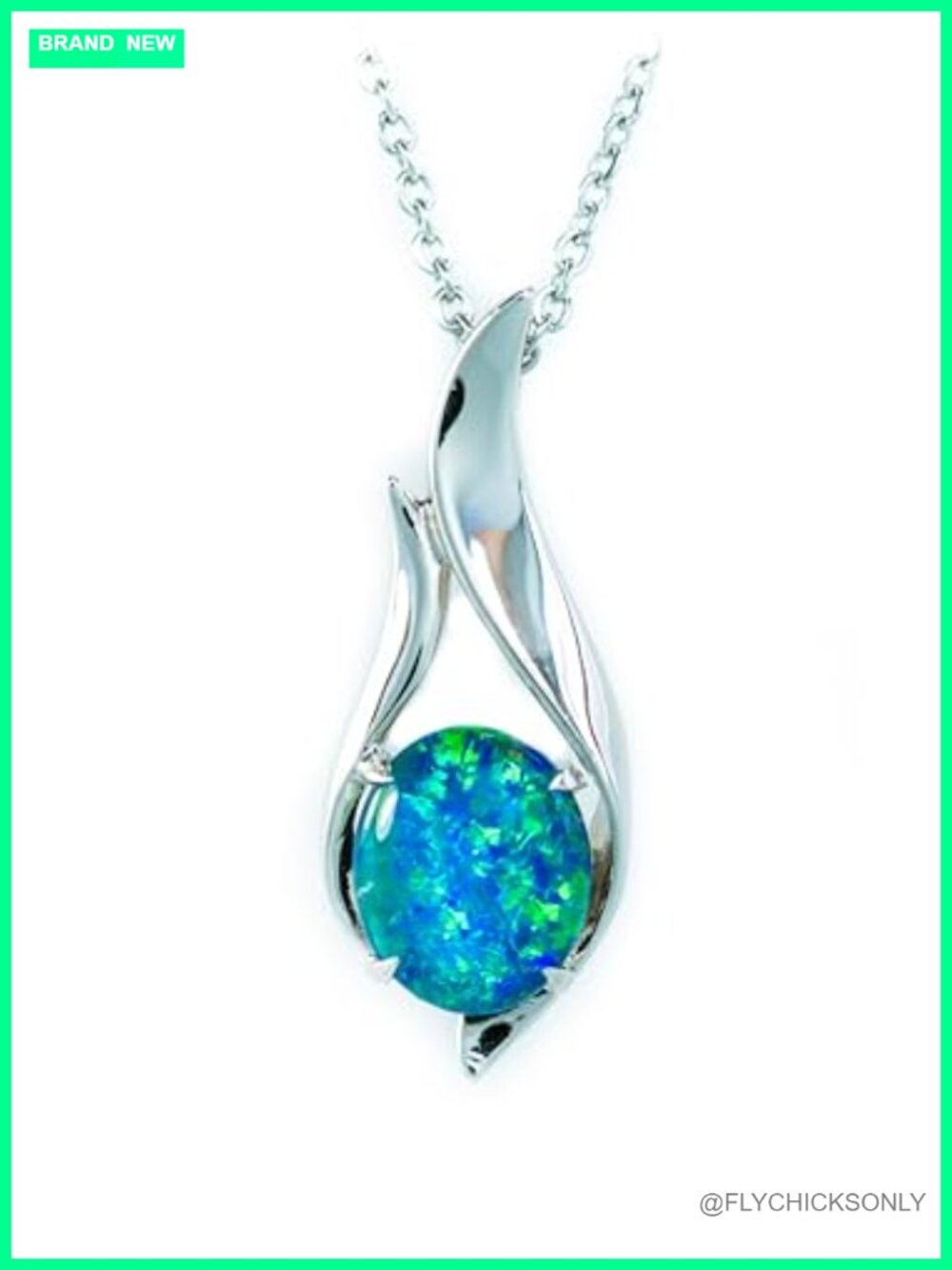 Australian Triplet Opal Necklace Pendant Sterling Silver Gold Plated 11x8 mm